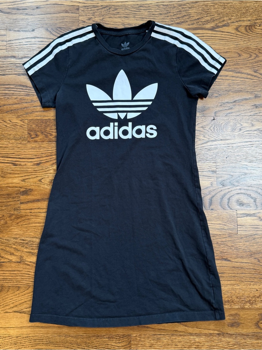 Adidas Originals Girls Adicolor Skater Black Logo Dress Size 9-10 Y